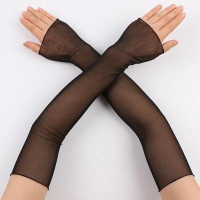 Fashion Fingerless Sun Protection Sleeves Thin Transparent Arm Sleeves Lace Breathable UV Sleeves Driving