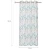 Pack of 2 Polyester Leaf Print Window Curtain Regular Print 135 GSM , White & Blue