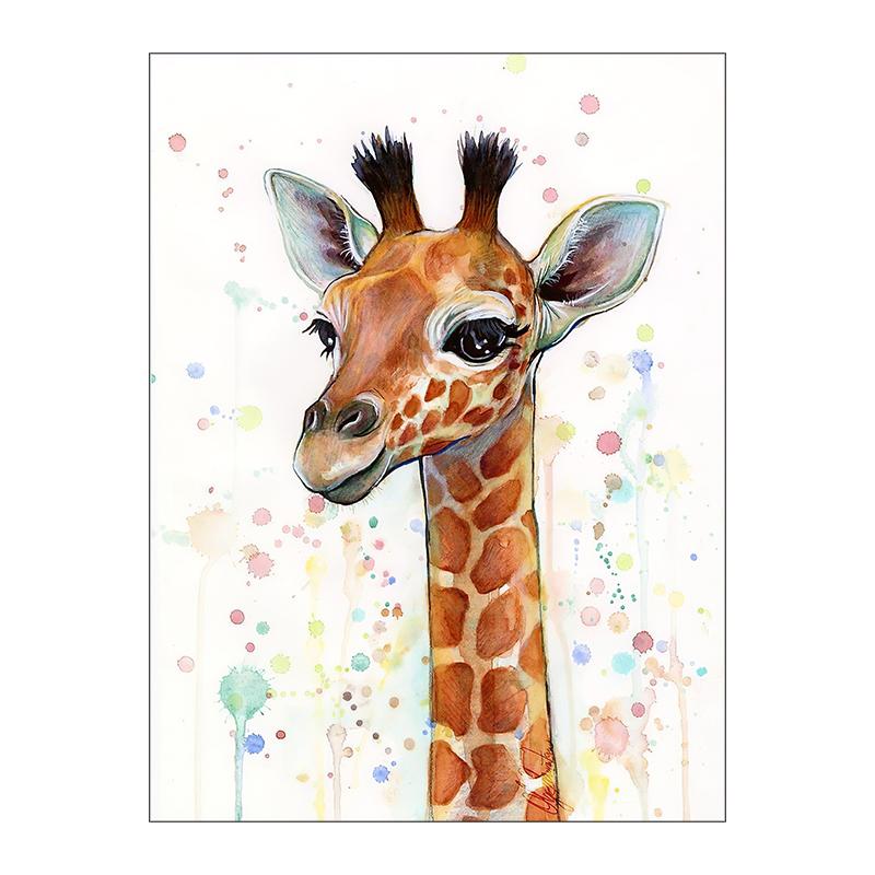 Cartoon Animal Canvas Painting Lion Monkey Crocodile Print Children's Room Wall Decor Elephant Poster for Living Room Home Decor Unframed