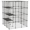 VEVOR Cat Cage 4-Tier 104.1x104.1x139.7 cm DIY Cat Playpen Indoor Enclosure, Detachable Metal Wire Kennel Crate with 4 Doors