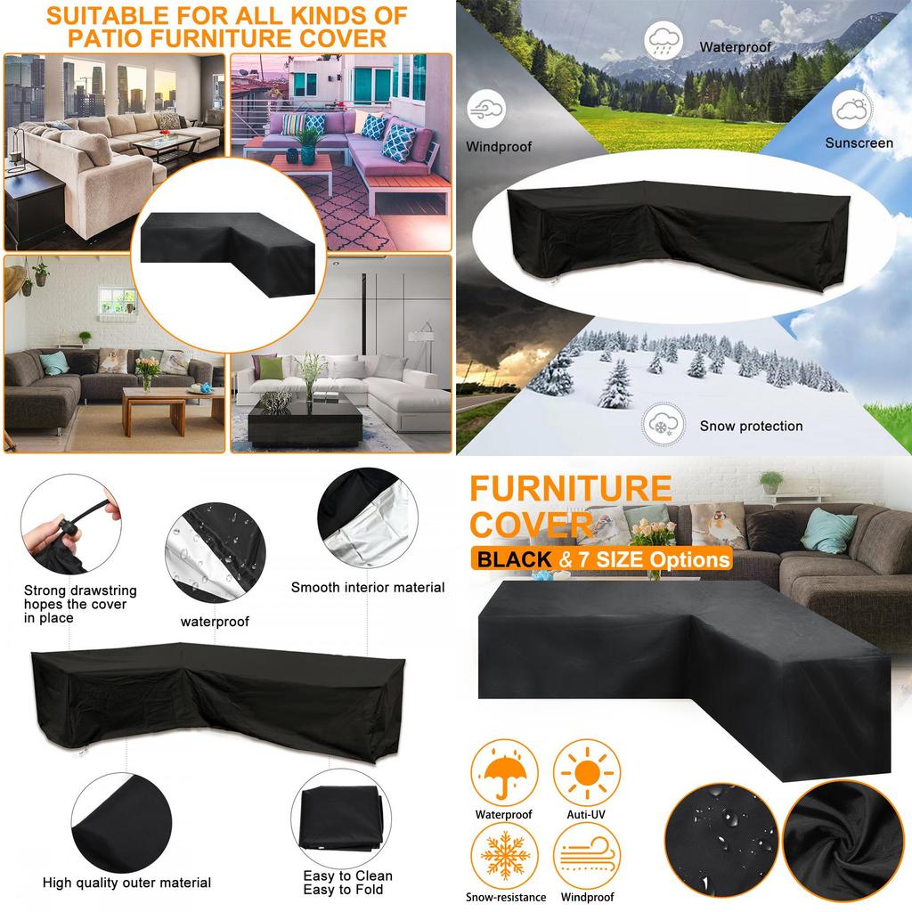 L Shape All Purpose Covers Waterproof Corner Furniture Cover For Patio And Garden Furniture