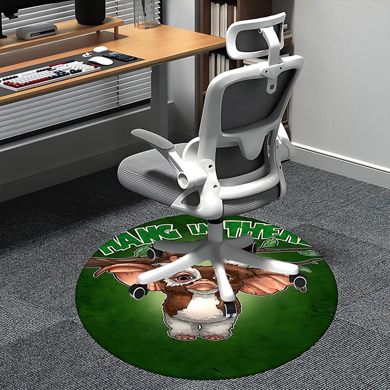 

Gizmo,Hang In There Chair mat Round Rug Office carpet, Machine Washable, Non slip, Suitable for Living Rooms, Bedrooms 80cm