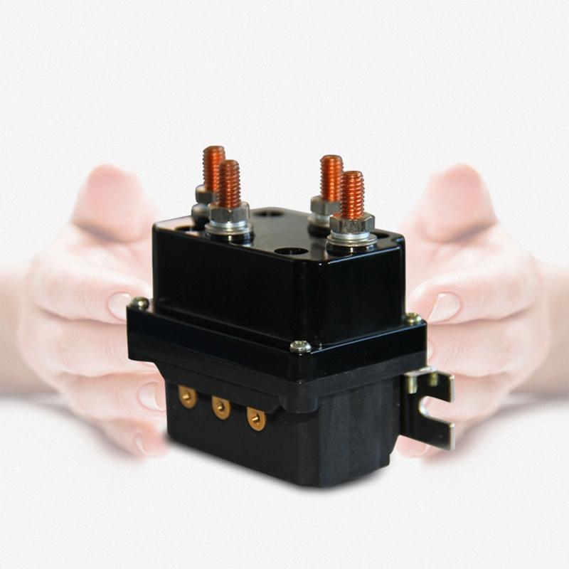 Universal 250A 12 Volt Winch Solenoid Contactor Relay Winch Rocker Switch Thumb for 5000lbs-7000lbs ATV UTV 4WD Winches
