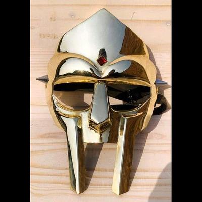 New MF Doom Gladiator Mask Mad-villain Golden Finish Hand-Forged Doom Mask | Gladiator Hip-Hop Mask New Edition Gift