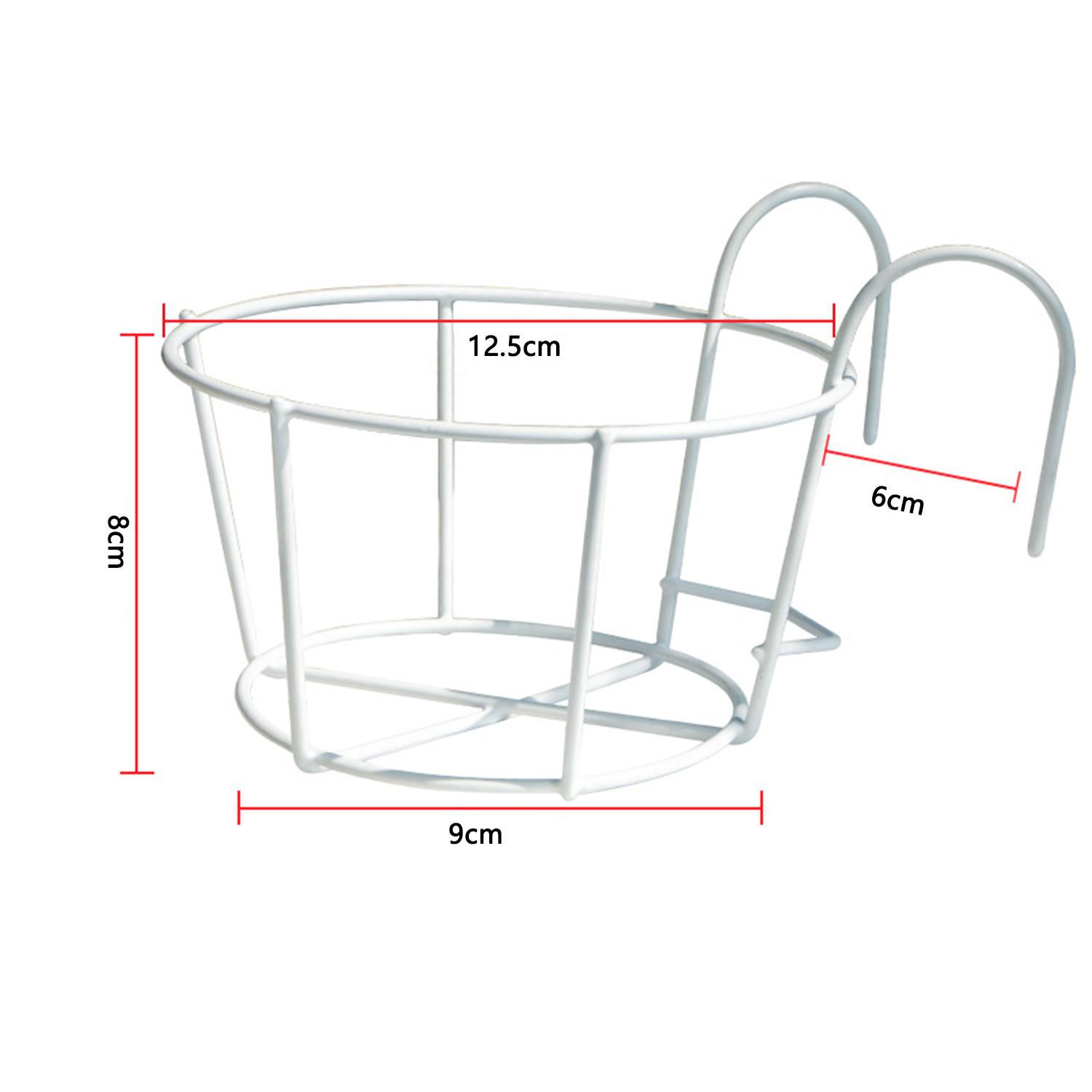 

Hanging Railing Round Iron Planter Balcony Fence Terrace Lock-On Flower Pot Holder Bonsai Hanging Bracket Garden Decoration Tool