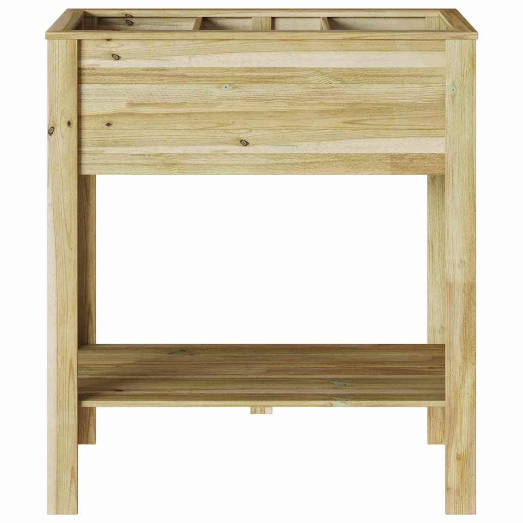 Tall Planter with Shelf Brown 85.5 X 46.5 X 96 Cm