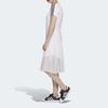 Adidas Originals Tulle Dress Casual Striped Mesh Panel Short Sleeve Dress Women dresses White GK3662