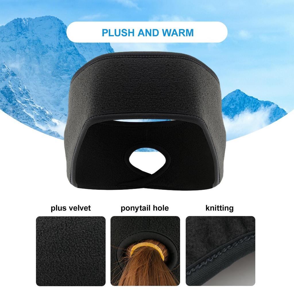 1Pc Outdoor Cycling Running Windproof Warm Hair Band Fleece Ear Protection Head Cover, Suitable for Outdoor Running, Cycling