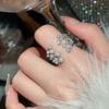 Cold wind zircon pearl opening ring Korean elegant temperament versatile index finger ring light luxury high-end jewelry women