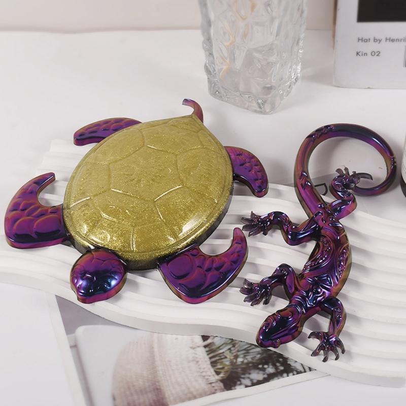 Silicone Epoxy Mold Crafts Moulds Home Wall Decorations Turtle/Gecko Shaped Ornaments Molds Silicone Material for Crafts