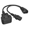 Power Cord C14 To C13 UK Power Cable Splitter IEC Connector Adapter For Computer Server PDU Copper Power Strip Power Tools Parts