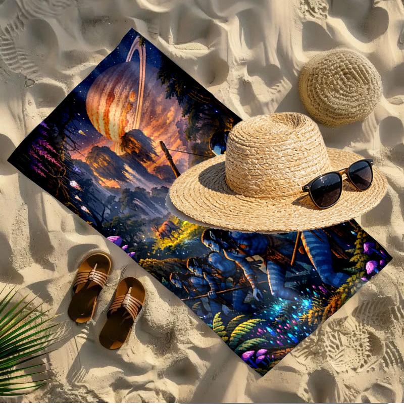 Avatar Print Beach Towel Design, Soft, Lightweight. for Home Bathroom, Spa, Pool, Yoga, Surfing, Camping, Gift for Family, Friend