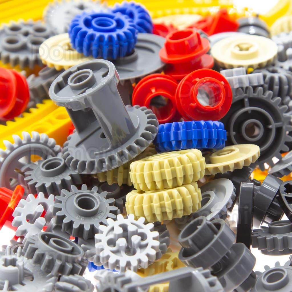 Domoni Części Techniczne Zestaw Kół Zębatych dla Zestawów LEGO, 235-Elementowy Stojak na Koła Zębate Samochodowe, Sprzęgło Napędowe, Zestaw Klocków do Budowy Dyferencjału - Kompatybilny z Głównymi Markami