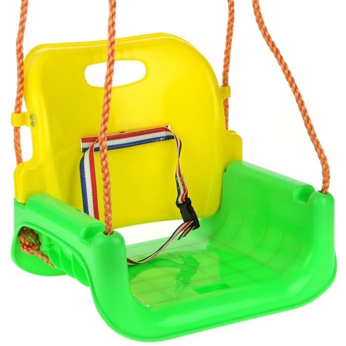 3-in-1 Swing with Bucket Board and Backrest and Straps