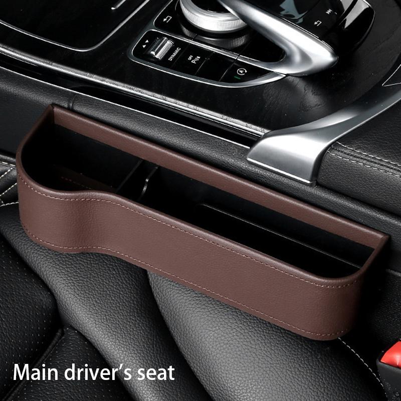 Car Seat Gap Storage Box Multifunctional Leather Storage Box Seat Storage Card Phone Key Clip Storage Bag Accessory Inside Car