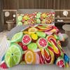 Søtt godteri dynesett for jenter gutter tenåringer, Lollipop-tema sengeteppe sett King dessert quiltet overkast tegneseriestil sengetøy