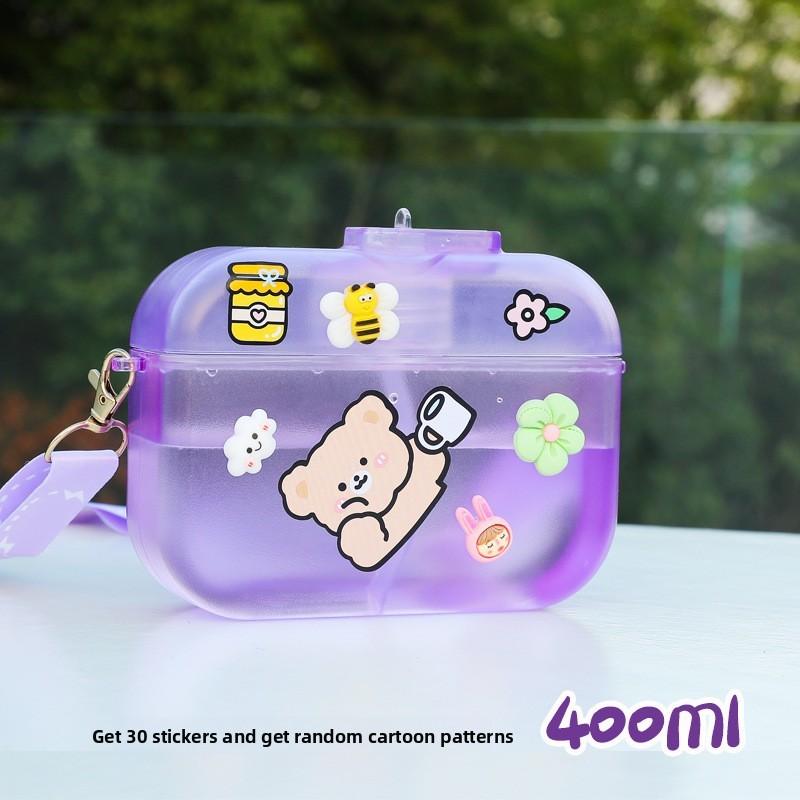 Portable Cartoon Water Bottle With Leakproof Sealing For Office And Outdoor Use фиолетовый