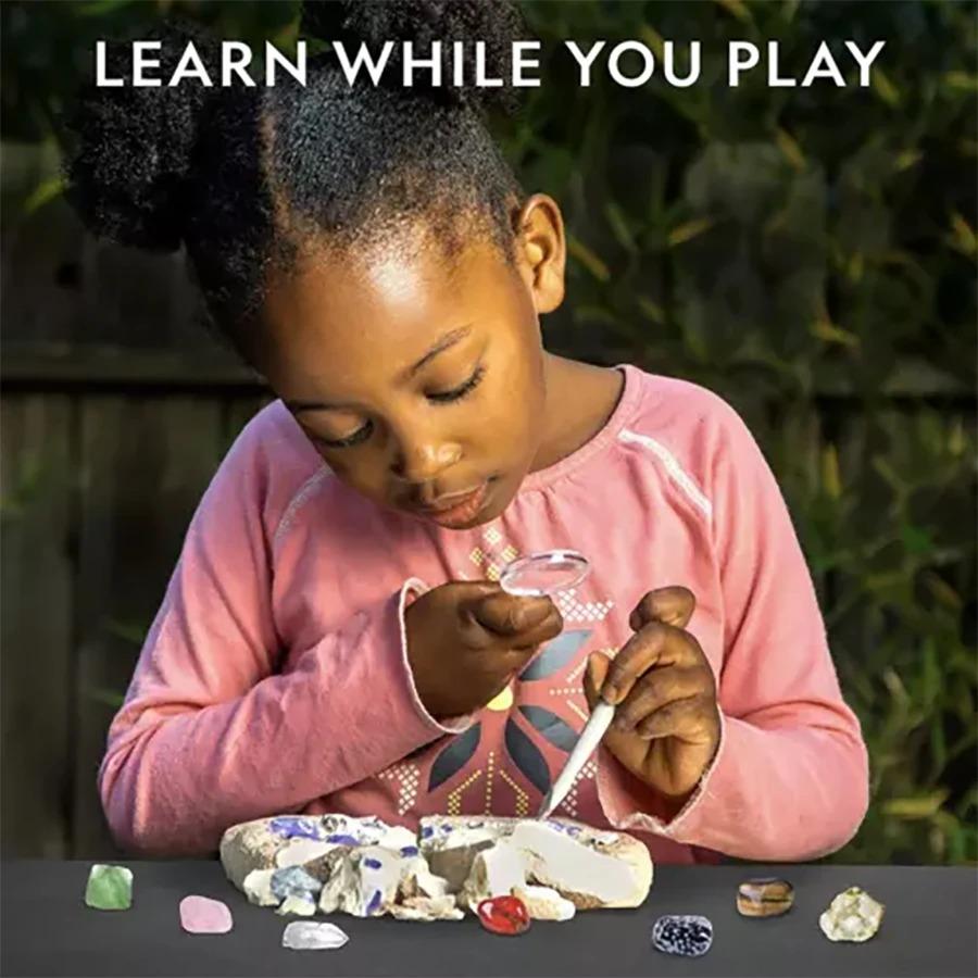 / Kit de Fouille Mega Pierres Précieuses - Creusez et découvrez un ensemble de jouets à creuser des pierres précieuses et des cristaux, jouet éducatif pour enfant, kit d'extraction de cristaux, cadeau pour enfants