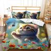 Cute Cat Down Comforter Set Bedding Set 3-piece Duvet Cover Set