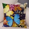Colorful Butterflies And Blooming Flowers Pillow Pattern Cushion Cover Suitable For Sofa Bedroom Car Pillow Cover