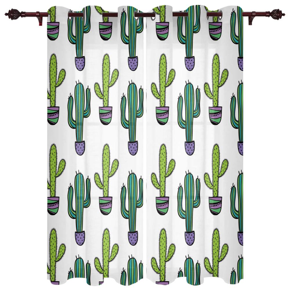 Растение Зеленый Кактус Геометрические Полосы Роскошные Домашние Шторы Товары для дома — фото 15