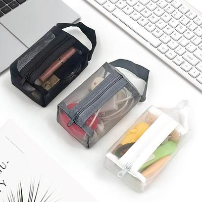 Mini Reißverschluss kleine Kosmetiktasche Netz transparent Geldbörse tragbare Lippenstifttasche Schlüsseltasche Kartenetui transparente Aufbewahrungstasche