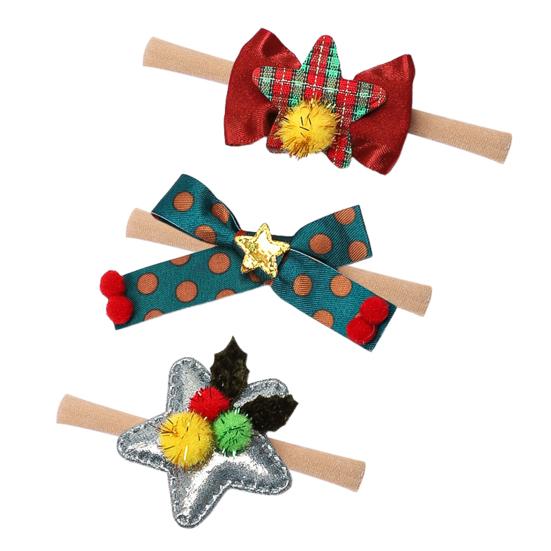 

3 шт. повязки на голову для девочек с бантом и буквенным принтом, головные уборы для новорожденных, эластичные аксессуары для волос ручной работы C