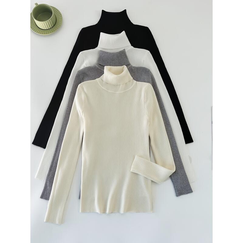 M 37428 High-Neck Slim Knit Sweater