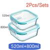 High Borosilicate Lunch Bento Box Set Heat-resistant Glass Lunch Box Sealed Box With Lid For Fresh-keeping Bowl Square Bento Box