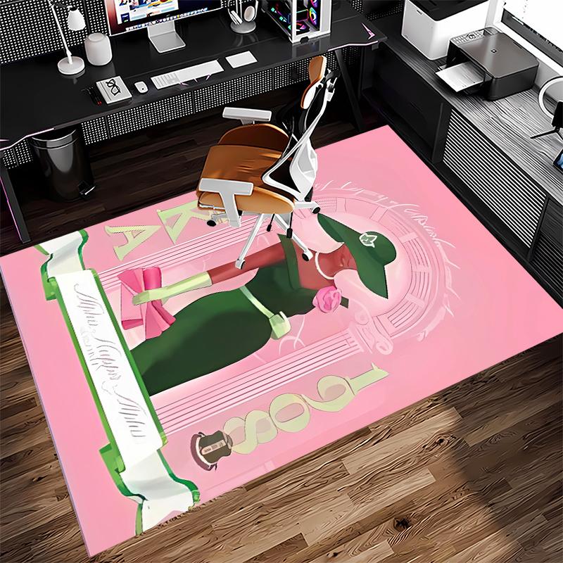 1pc AKA Logo9 Print Area Rug - Soft, Washable Non-Slip Indoor Mat for Office Chairs, Living Room, Home Office Decorative Rug