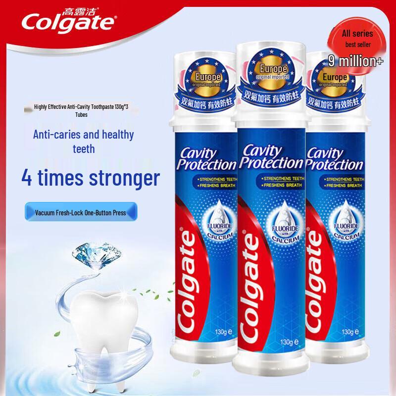 

Colgate Anti-Cavity Deep Clean Fluoride Toothpaste, 3 x 130g Pump
