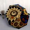 "Yin Yang Floral Harmony: Aesthetic Artwork for Walls"Umbrella, Portable 3-Fold Compact Umbrella for Men & Women ES35