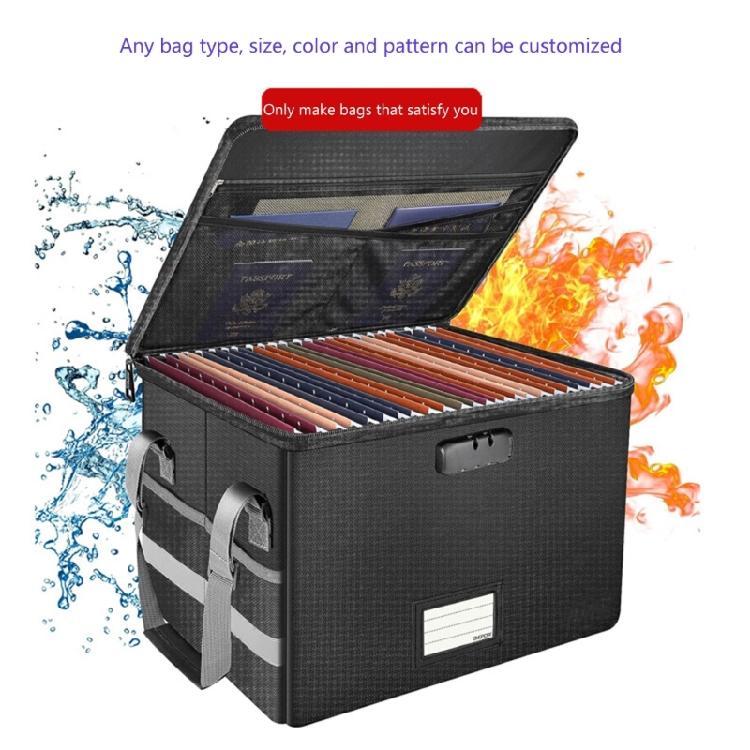 Foldable Fireproof File Box with Lock File Folder Organiser
