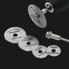 7Pcs Metal Cutting Disc Hss High Speed Steel Rotary Blade Wheel Discs Mandrel For Tools Wood Cutting Saw Dremel Cutter (3.175mm)