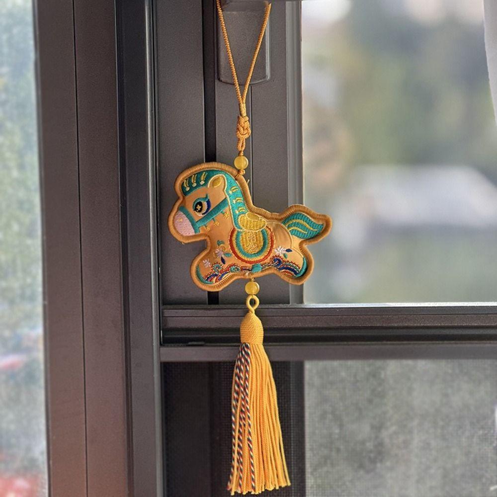 Handmade Horse Sachet Traditional Design Tassels Horse Shape Ornament Chinese Style Embroidery Mugwort Sachet Year Horse