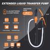 Battery Transfer Pump Portable Electric Siphon Pump For Gas Fuel Diesel Water 2.2 GPM With Extra Long Hose Flow Control Nozzle Quick Start Stop