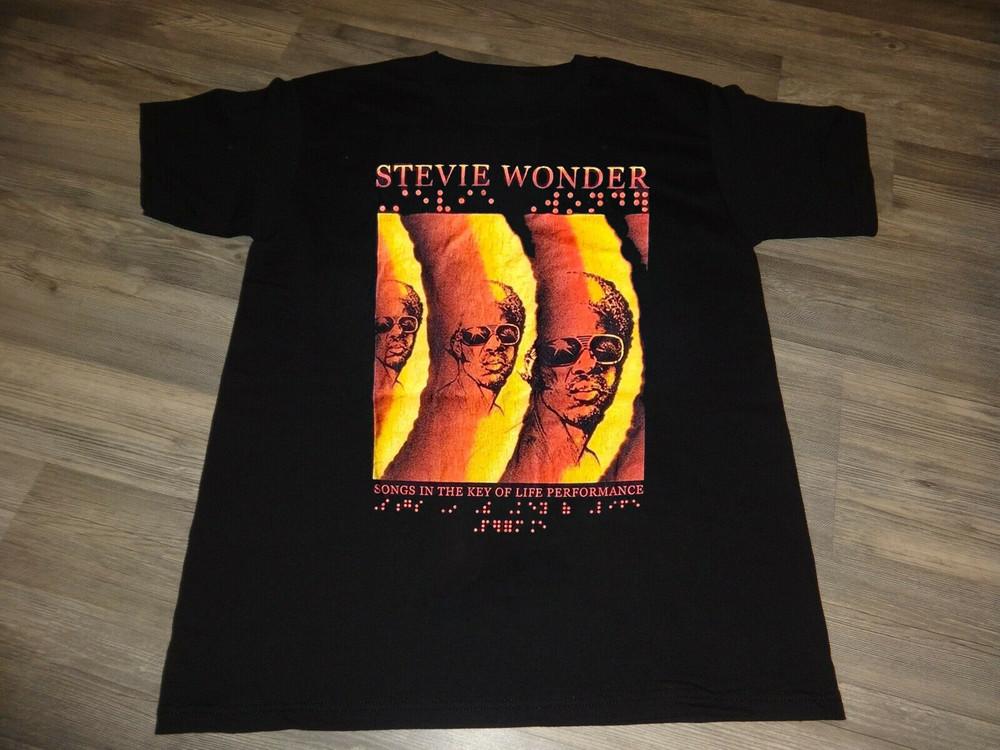 Stevie Wonder Tour AAA Alstyle Short Sleeve Black All Size Shirt KN703 Unisex T-Shirt S
