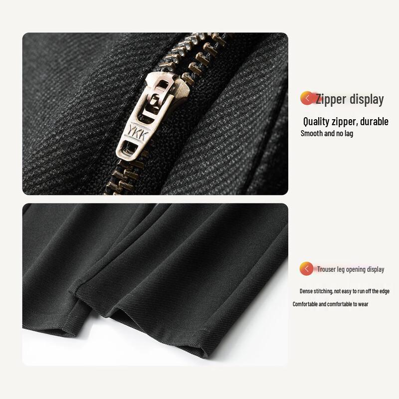 MONTAGUT Men's Winter Wool Blend Straight-Leg Casual Pants