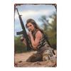 Vintage Military Girl Metal Sign 8x12 Inch Desert Wall Art Decor