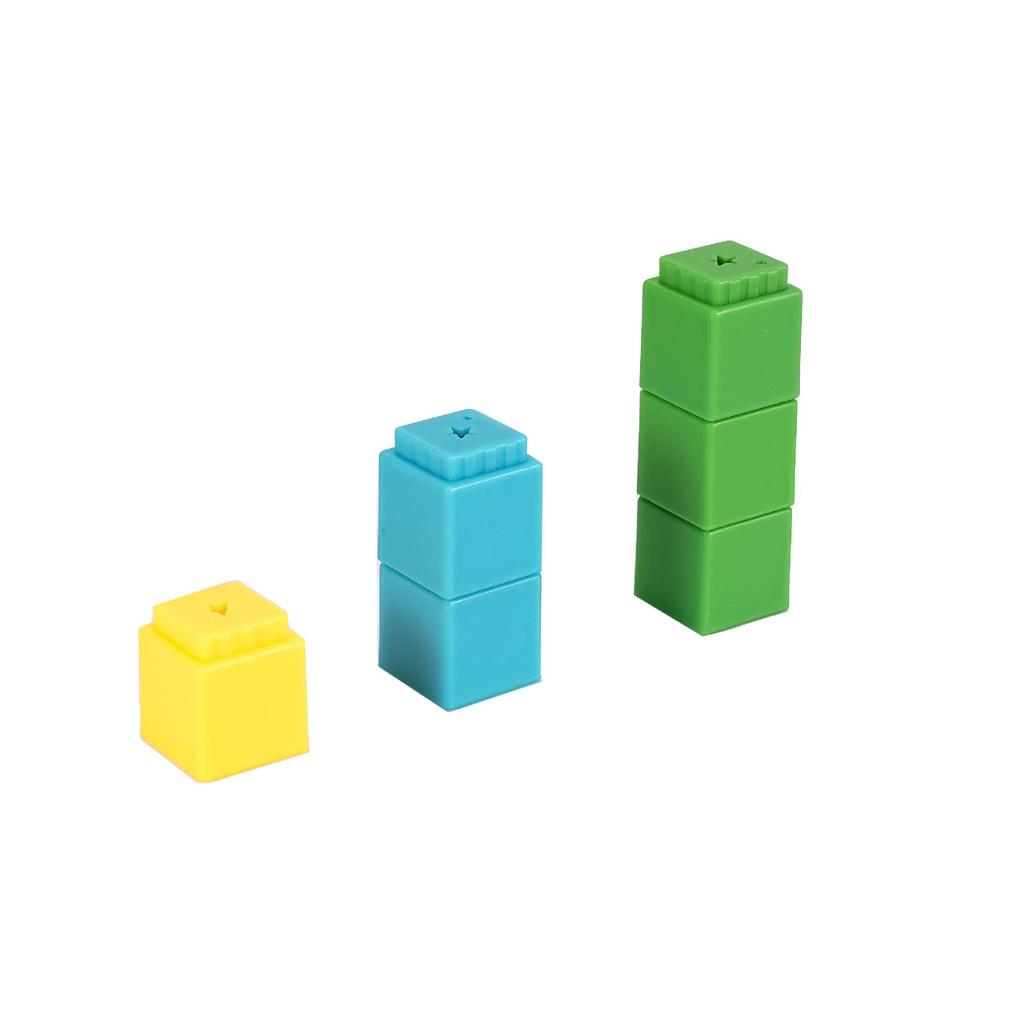 100-Piece Interlocking Square Math Blocks Set - Educational Toy for Kindergarten