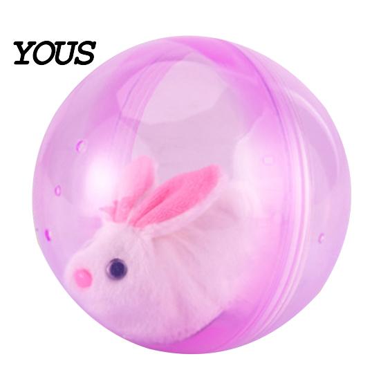 Outdoor Play Animal Toy Electric Automatic Rolling Hamster Ball, Ball with Plush Rabbit Inside, Simulation Interactive Toy, Gift for Toddlers