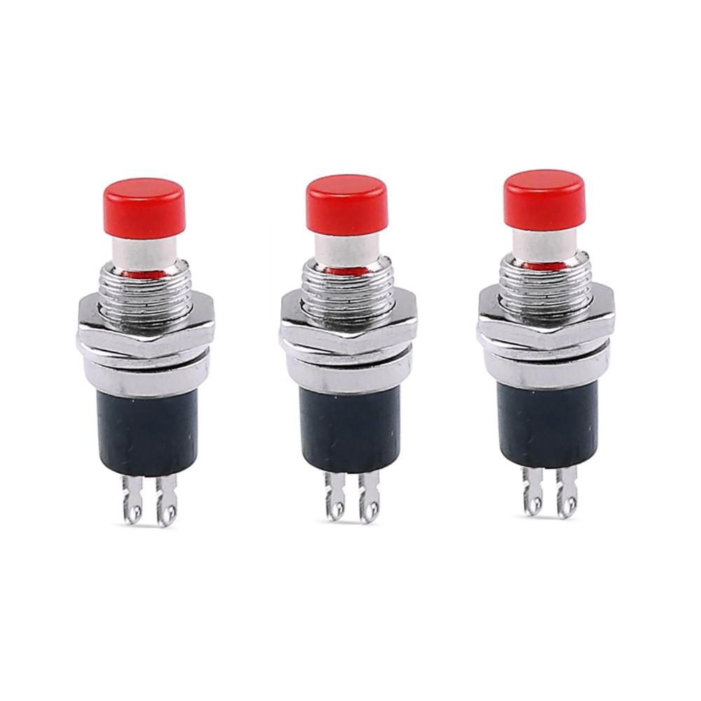 3Pcs Momentary Push Button Switch ON-(OFF) SPST Normally Closed Contacts Model