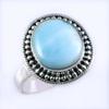 Inel Handmade din Argint Sterling 925 cu Piatră Prețioasă Larimar Naturală Mărimea 6" V3E53
