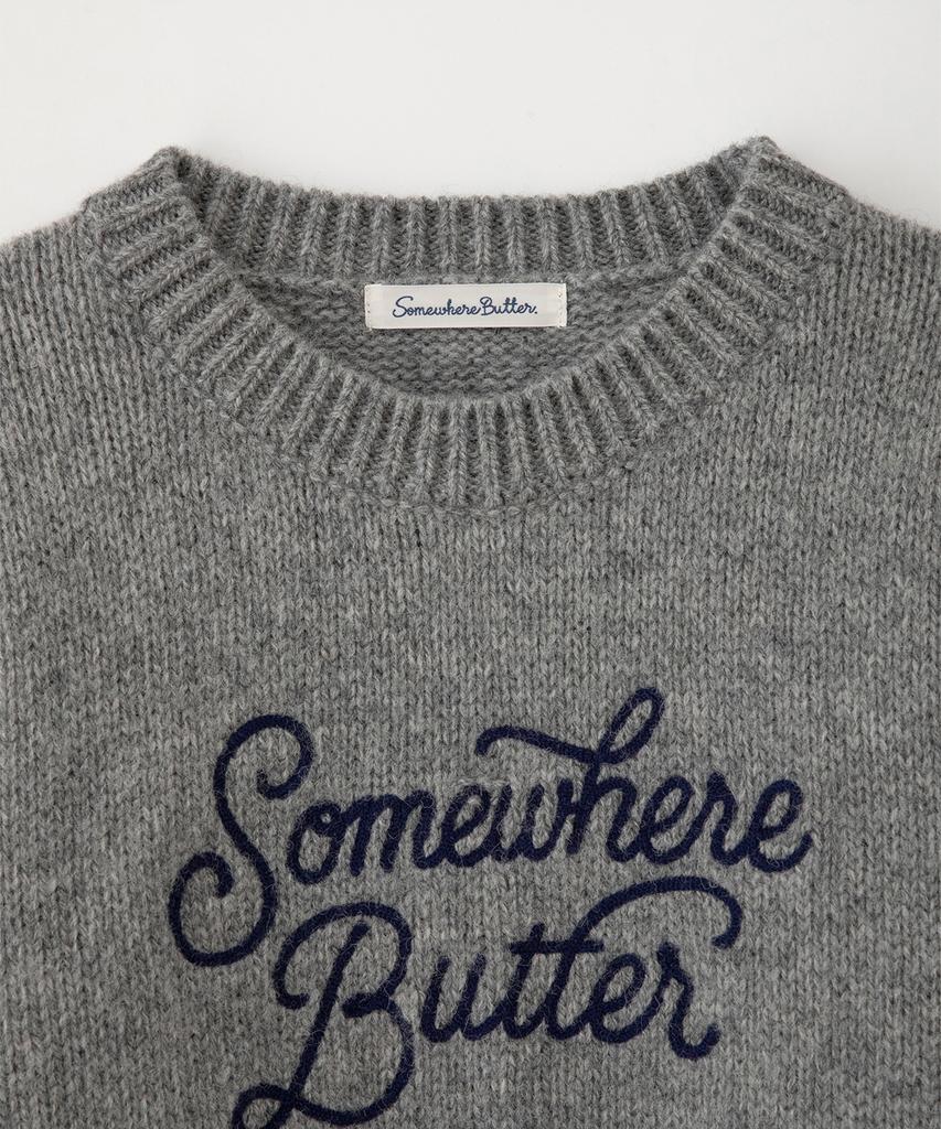 Sseomweeobeoteo Boucle Heart Wool Knit - Gray