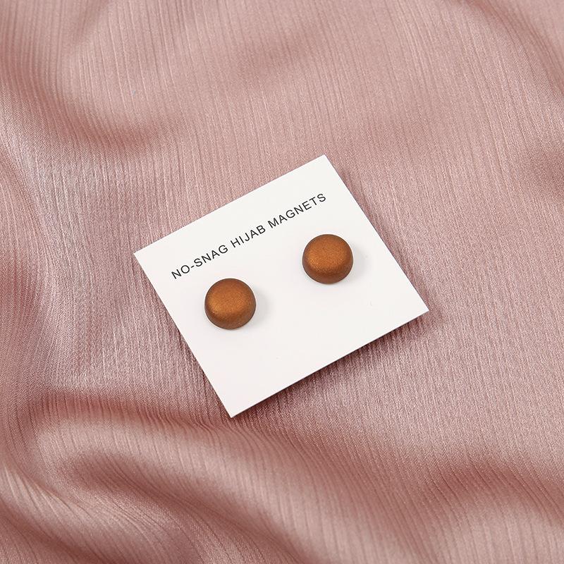 Fashion Matte Silk Scarf Hijab Magnetic Brooch Hijab Round Clip For Women Shawl Muslim Strong Magnetic Button Turban Accessories