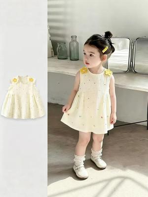 Stilvolles blumiges ärmelloses Prinzessinnenkleid für den Sommer für Kinder