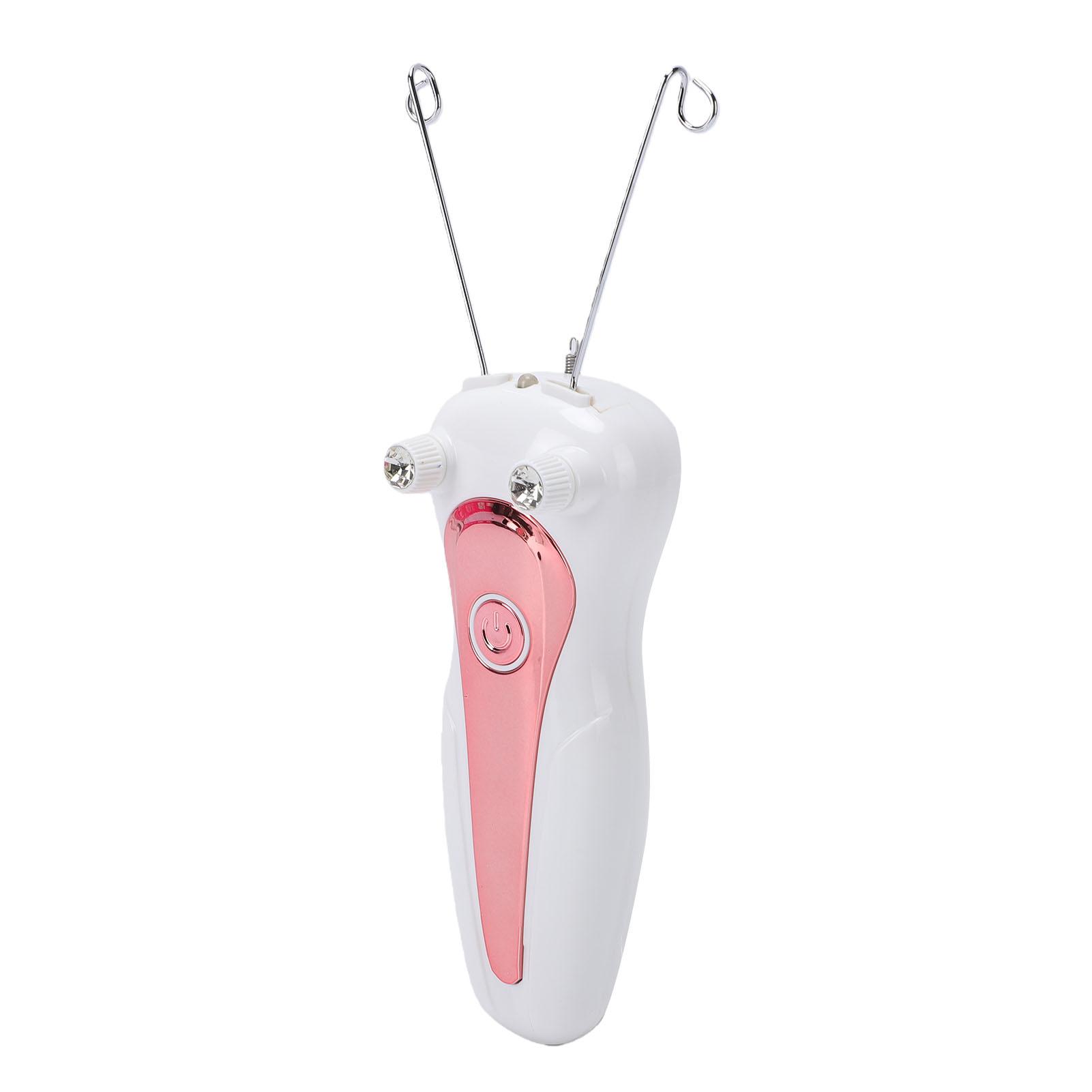 

Cotton Thread Epilator Electric Threading Hair Removal Tool with LED Lighting Charging Cable and Spare Thread Pink Gold