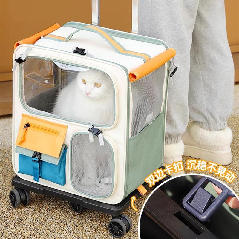 Borsa per gatti da esterno zaino portatile per gatti valigia carrellata per animali domestici zaino artefatto per viaggiare in auto cane valigia di grande capacità