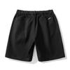 Men's Black Casual Chino Shorts Elastic Waist, Button Fly, Pocket Design for Summer Streetwear & Daily Wear
