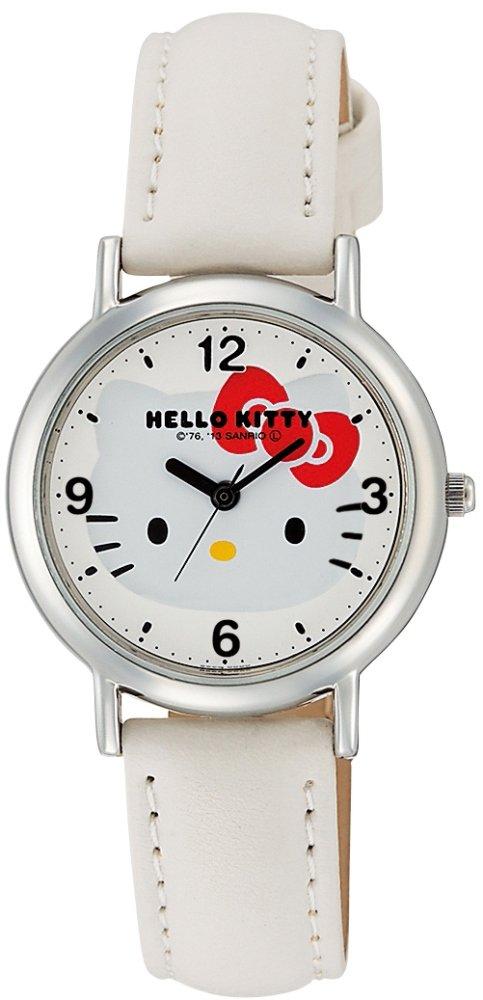 CITIZEN Hello Kitty Analog Watch with Leather White Q&Q Women's Strap, (HK15-131)